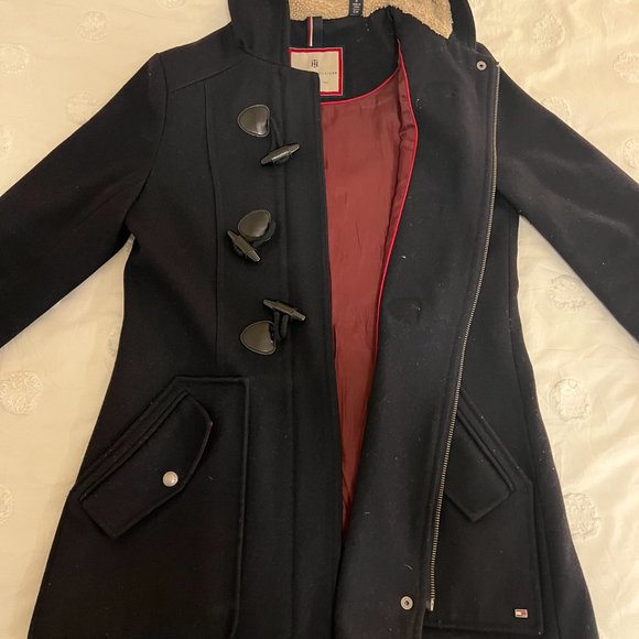 Tommy Hilfiger Navy Wool Coat - Picture 2 of 8